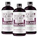 Organic Beet Juice Beet Kvass 48 Ounces (3 16 Ounce Bottles) from Garden Goddess Ferments, Nitric Oxide Superfood for Improved Circulation, Blood