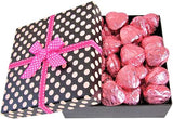 Valentines Chocolate Raspberry Cremes Hearts Pokodots Gift Box by It's Delish - Valentines Day Gift - Pink Foil Wrapped - Anniversary Fathers Mothers