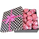 Valentines Chocolate Raspberry Cremes Hearts Pokodots Gift Box by It's Delish - Valentines Day Gift - Pink Foil Wrapped - Anniversary Fathers Mothers