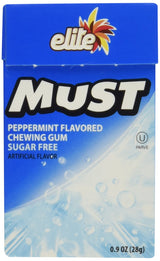 Elite Must Sf Peppermint Gum 0.9 oz (Pack of 16)