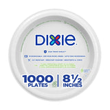 Dixie 8.5 Inch Medium-Weight Paper Plates By GP PRO, White, 1000 Count (125 Disposable Plates Per Pack, 8 Packs Per Case), UX9W