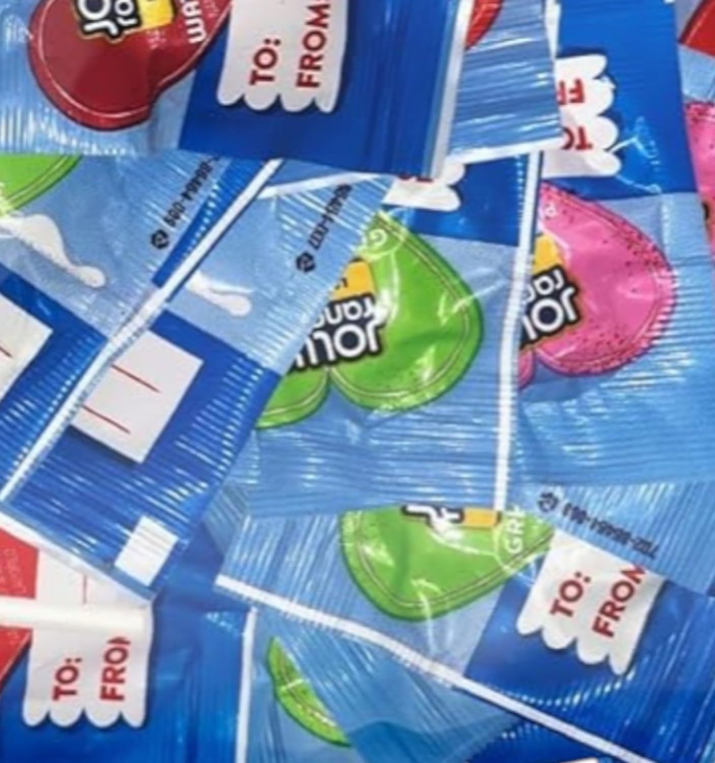 J0lly Ranchrs Valentine Heart Shaped Flat Lollipops-1.5 lbs Assorted Flavors Green Apple, Cherry, Watermelon and Pink Lemonade - Individually Wrapped
