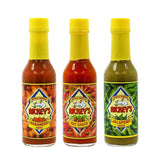 RICKEY'S Variety Pack, Gourmet Hot Sauce of Original, Jalapeño, and Habanero Flavors, 3-Bottle Set
