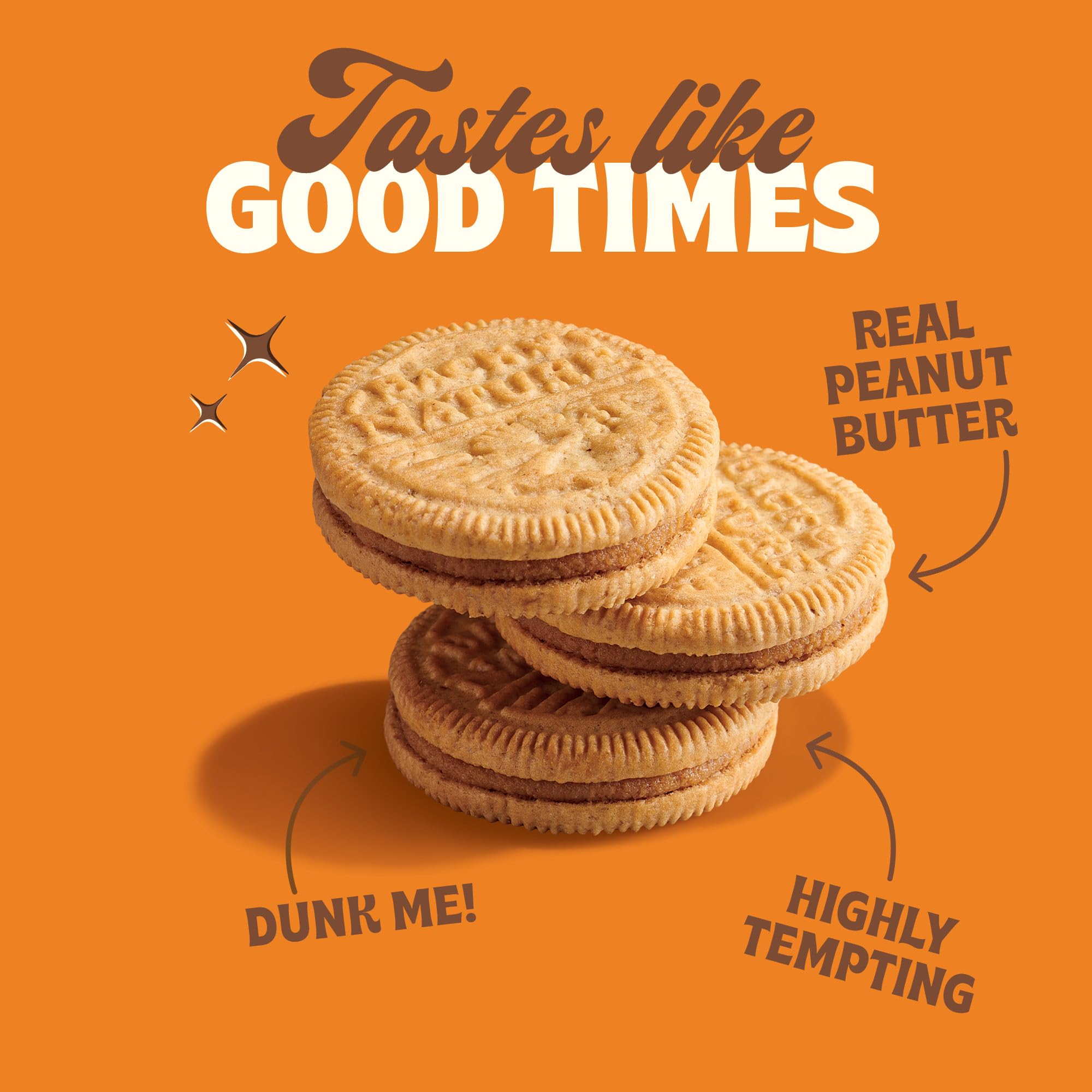 Back to Nature - Peanut Butter Creme Sandwich Cookies - Made with Real Ingredients like Wheat Flower & Whole Grains - Seriously Tasty Snack - Non-GMO