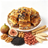 Astragalus Codonopsis Fig Pie with Walnut, Black Sesame & Mulberry, Ready to Eat Individual Packaging, Nutritious Healthy Snacks, Crispy Outside