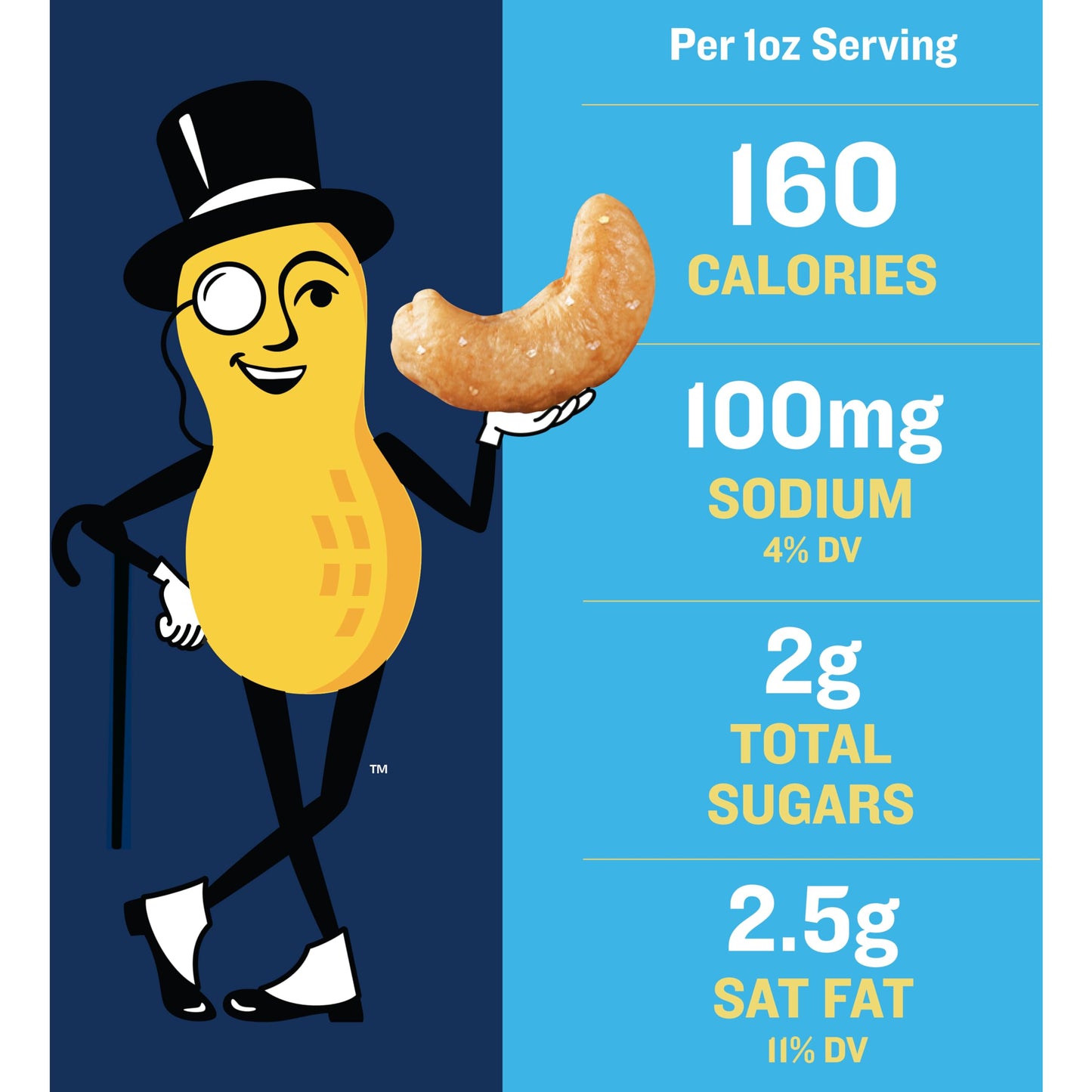 PLANTERS Salted Cashews, Roasted Cashews, Snacks for Adults, 2 oz Packages, 15 Count