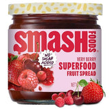 Smash Foods Very Berry Superfood Fruit Spread, No Sugar Added, Keto Jam with Chia Seeds, Vegan Paleo Spread, 8 Ounces, 2 Jars