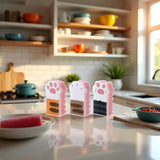 3Pcs Pink Random Style Cat Claw Design Kitchen Cleaning Sponges,Cute Household Cleaning Tool,Claw Design Non-Scratch Dishwashing Scrub Sponge Kitchen