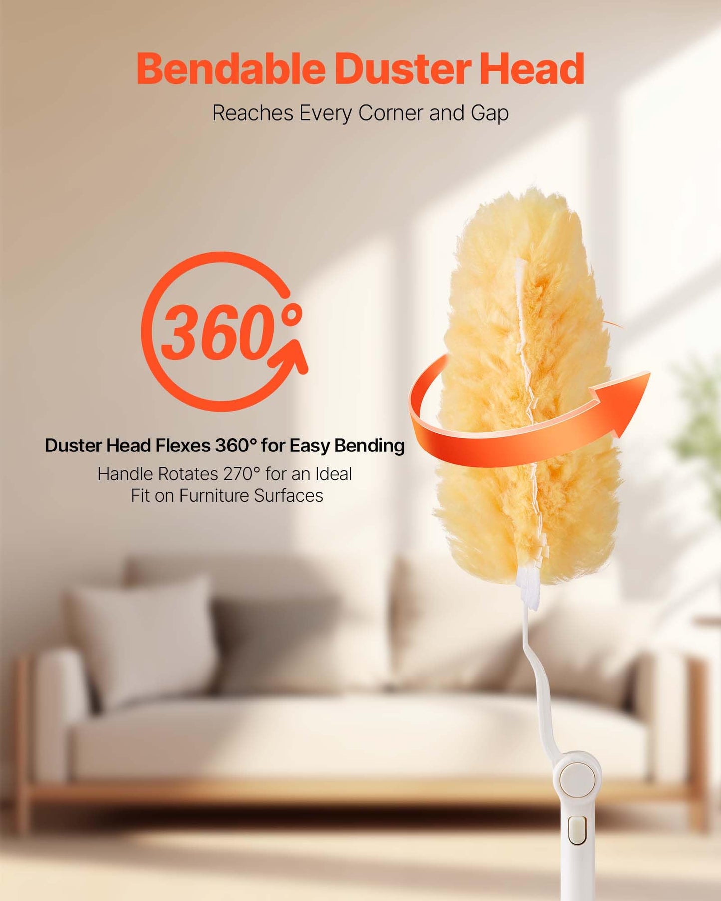 VEVOR Duster Refills, Heavy Duty Dusters for Cleaning, 3 ft Extendable Handle with 10 Refills, Reusable Non-Woven Fabric 360° Cleaning Kit for Dusting