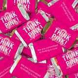 124 Pcs Breast Cancer Awareness Candy Gifts & Favors Wrapped Miniatures and Pink Kisses (1.52 lbs) - Think Pink Ribbon