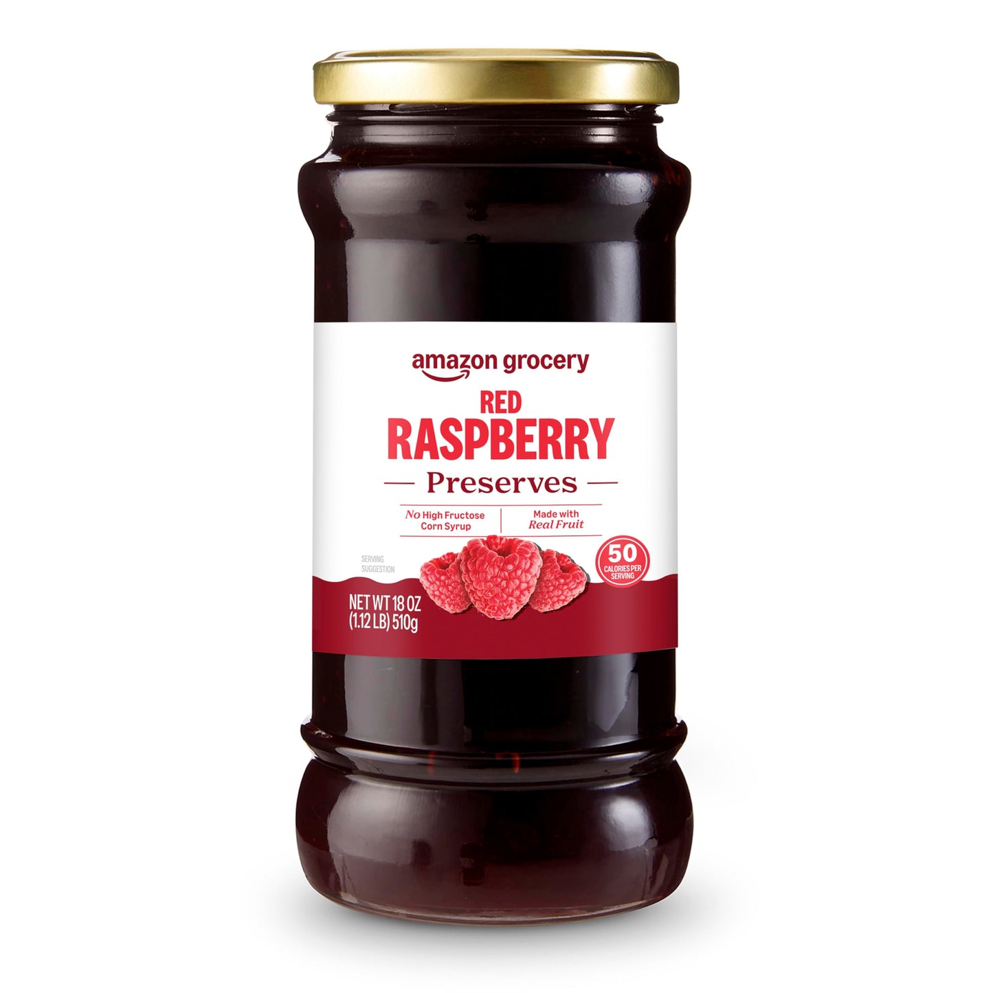 Amazon Grocery, Red Raspberry Preserves,18 Oz