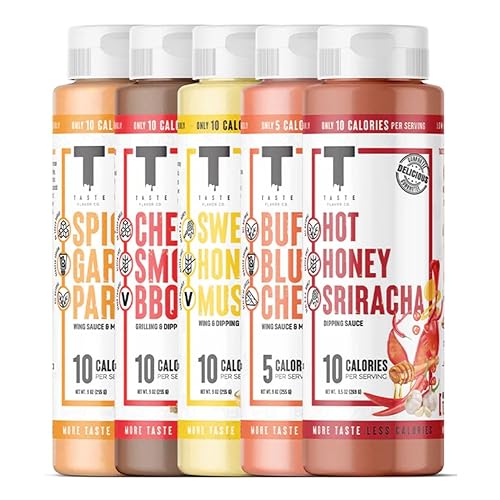 Taste Flavor Co. Grilling, Dipping Sauce and Marinade, Great Tasting, Low-Calorie Sauces, Keto Friendly, No Oils (5 Pack, Variety)