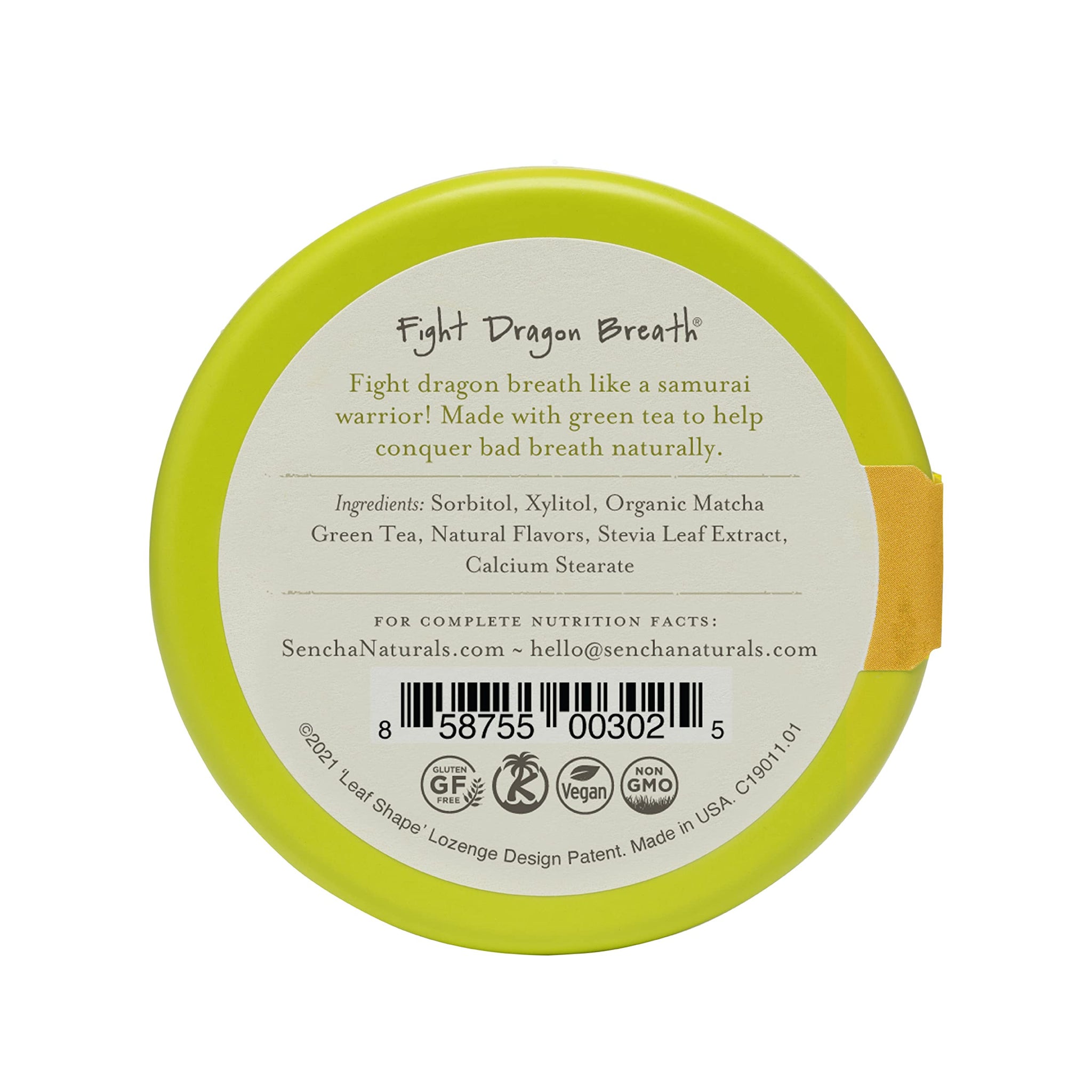 SEN CHA Naturals Green Tea Mints, Tropical Mango, 1.2 oz (Pack of 1)