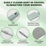Retractable Gap Dust Cleaner Cleaning Tools with 2 Microfiber Dusting Cloths, Flat Duster Withextension Pole, Used for Cleaning Sofas, Sofa Beds