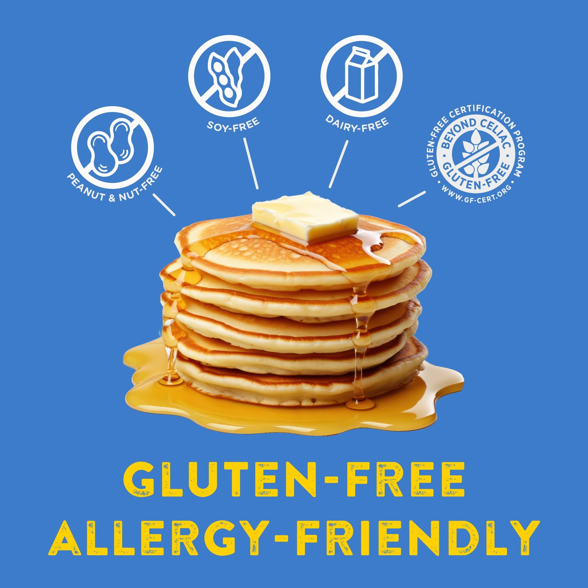 Kinnikinnick Gluten Free Pancake and Waffle Mix, 16 oz Box (Pack of 3), Allergy Friendly, Vegan, Kosher