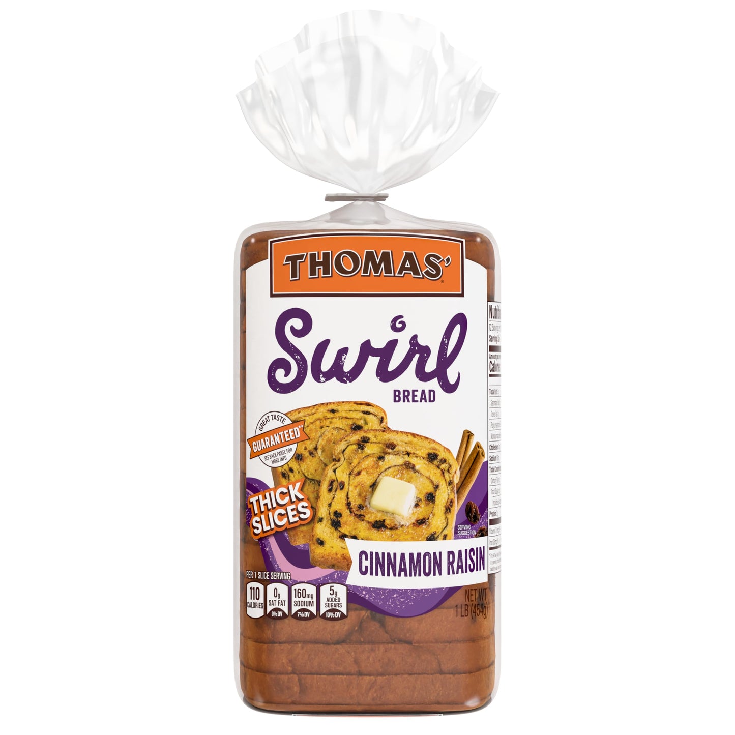 Thomas’ Cinnamon Raisin Swirl Bread, 16 Oz Cinnamon Raisin Bread Loaf