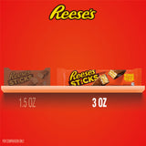 REESE'S STICKS Milk Chocolate Peanut Butter Wafer King Size, Candy Packs, 3 oz (24 Count)