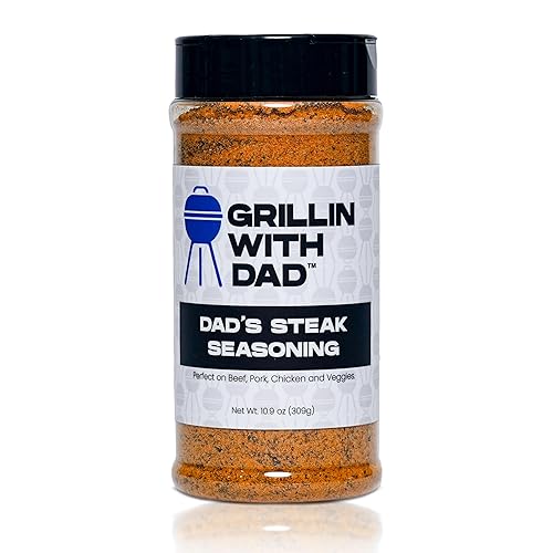 Grillin With Dad Steak Seasoning - Great Tasting Beef Seasonings - Contains Herb, Garlic and Spices - Best Steak Seasoning for Grilling & Smoking