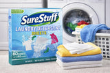 SureStuff Laundry Detergent Sheets Fresh Scent - 80 (7"x11") Loads Eco Liquidless Soap - Travel-Friendly for Hot & Cold Cycles, Tackles Tough Stains