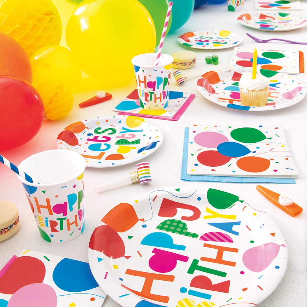 Colorful Balloons Paper Cups - 9oz. (Pack of 8) - Vibrant & Eco-Friendly Party Drinkware, Unique Design for Birthdays & Celebrations