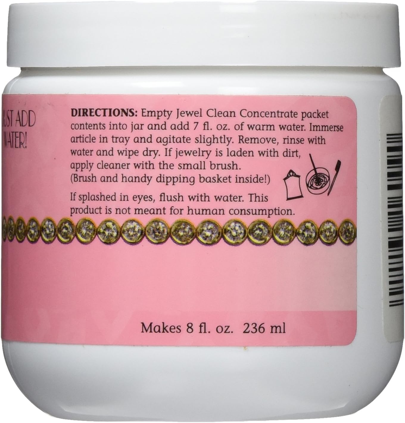 Hagerty Jewel Clean Concentrate, Jewelry Cleaner Solution with Brush and Dipping Basket for Diamonds, Gold, Platinum, and More, Kosher Certified