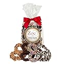 CRAVINGS BY ZOE Valentines Day and Birthday Chocolate Covered Pretzels Gift Bag 8 oz | Gourmet Kosher Milk & Dark Belgian Chocolate Candy Food Gift