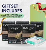 5x Plant Based Keto Choco Bar 8 oz Bundle with Sandwich Box - Dark Chocolate Vegan Snack Bars with Protein Blend and Reusable Food Container