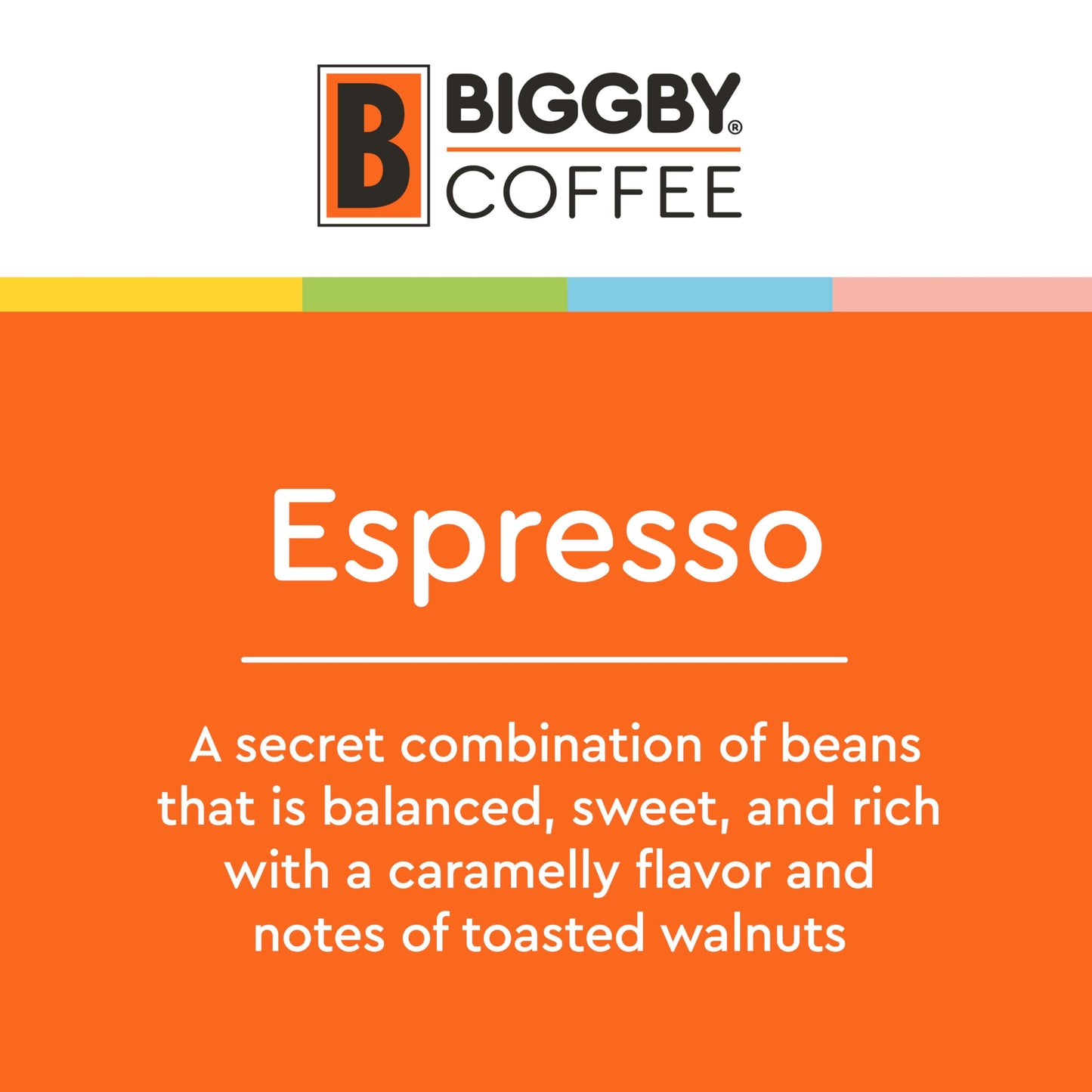 BIGGBY® Espresso Whole Bean Coffee, 12oz Bag, Dark Roasted