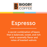 BIGGBY® Espresso Whole Bean Coffee, 12oz Bag, Dark Roasted
