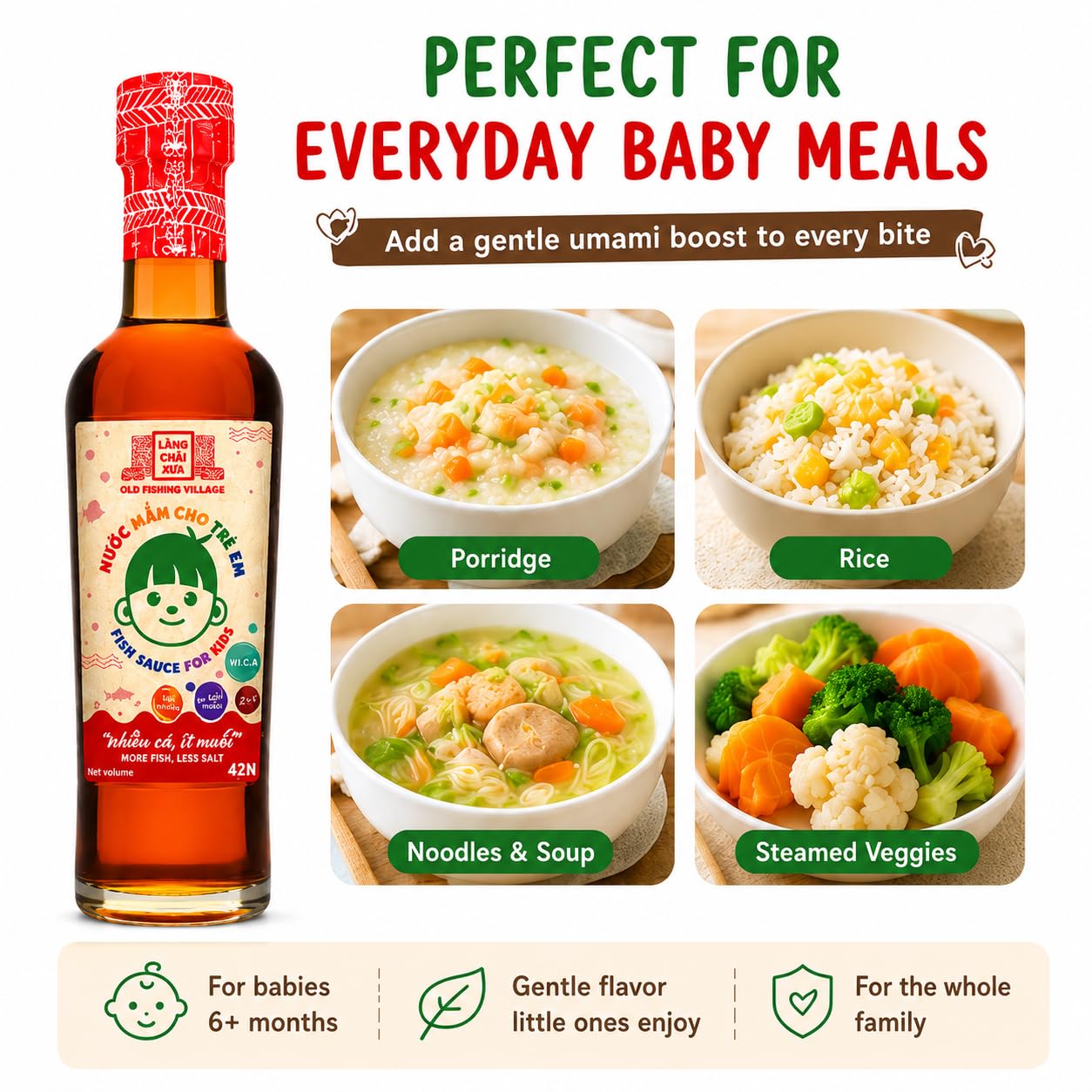 Làng Chài X?a Premium Vietnamese Less Sodium Fish Sauce - Authentic and Flavorful Marinades and Sauces for Grilling, Dipping, and Cooking (250ml)