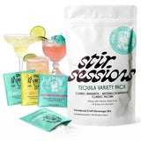 Stir Sessions Tequila Variety Pack - 12 Packets | Margarita Mix Flavors & Paloma Mix | Cocktail Mixers for Alcoholic Drinks | Made with Real Fruit |