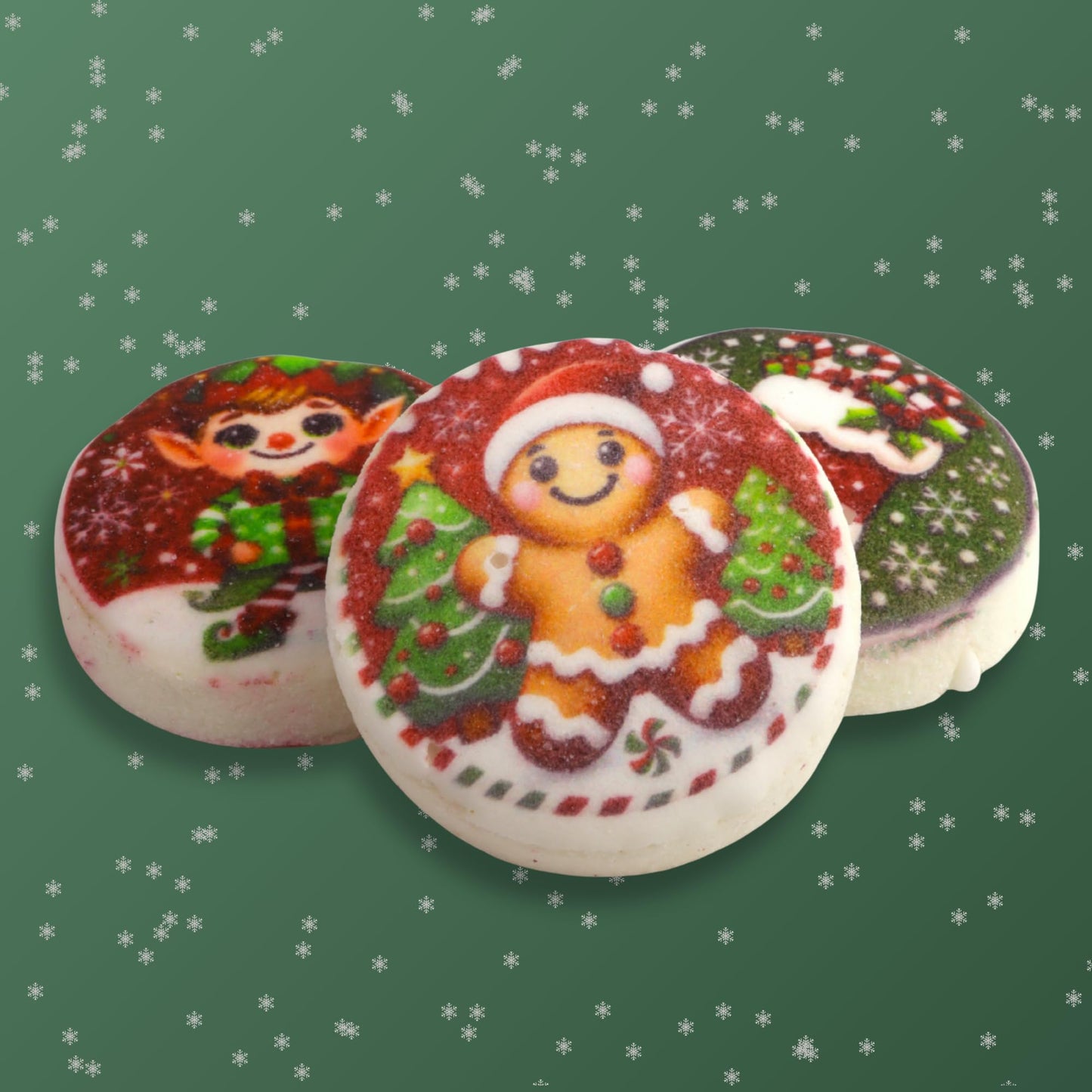 Christmas Marshmallow Toppers, Perfect for Hot Cocoa Toppings or Dessert Decorating Candy, Assorted Holiday Designs (6 Count (2 packs of 3))