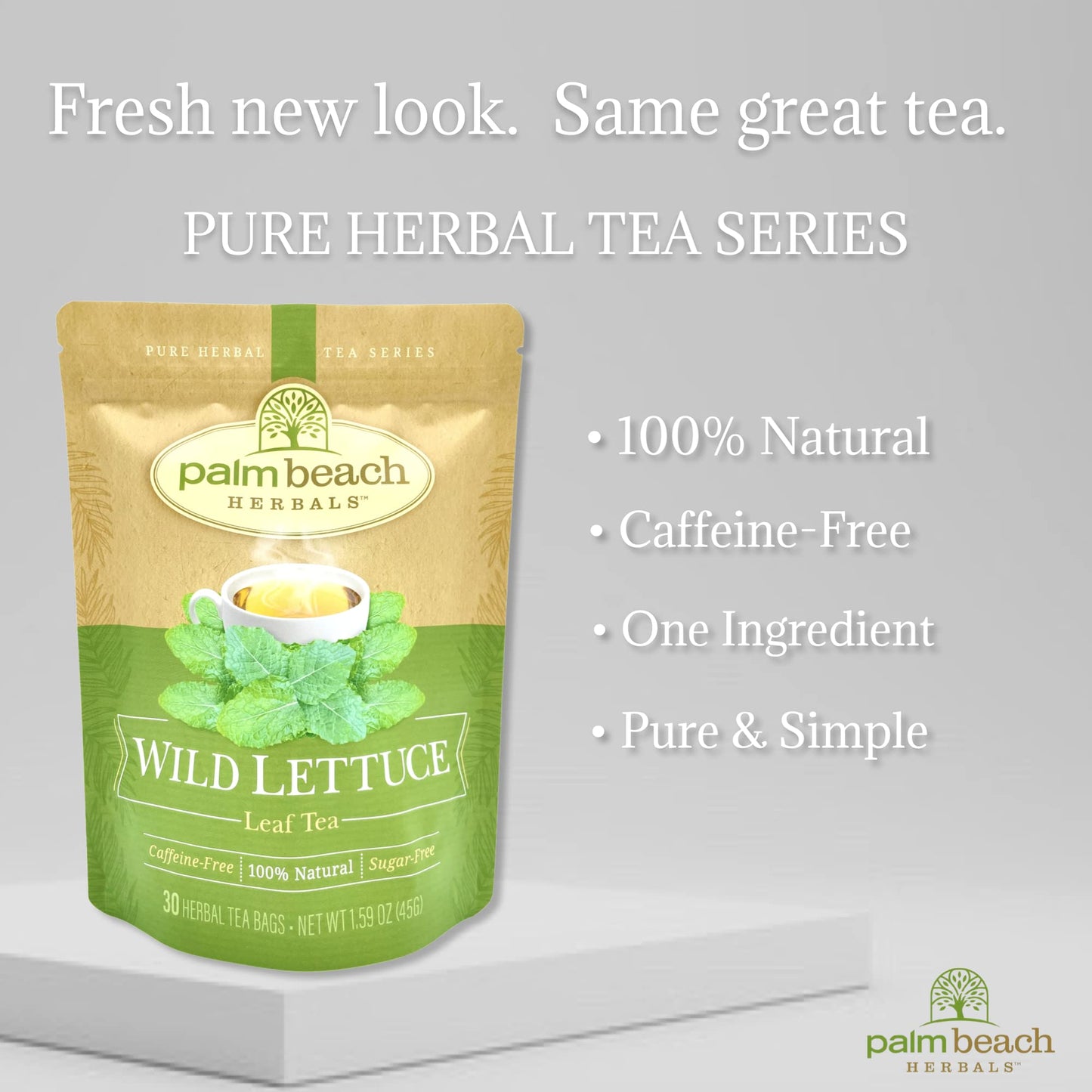 Palm Beach Medicinal Herbs - Wild Lettuce Leaf Tea - Pure Herbal Tea Series, 30ct
