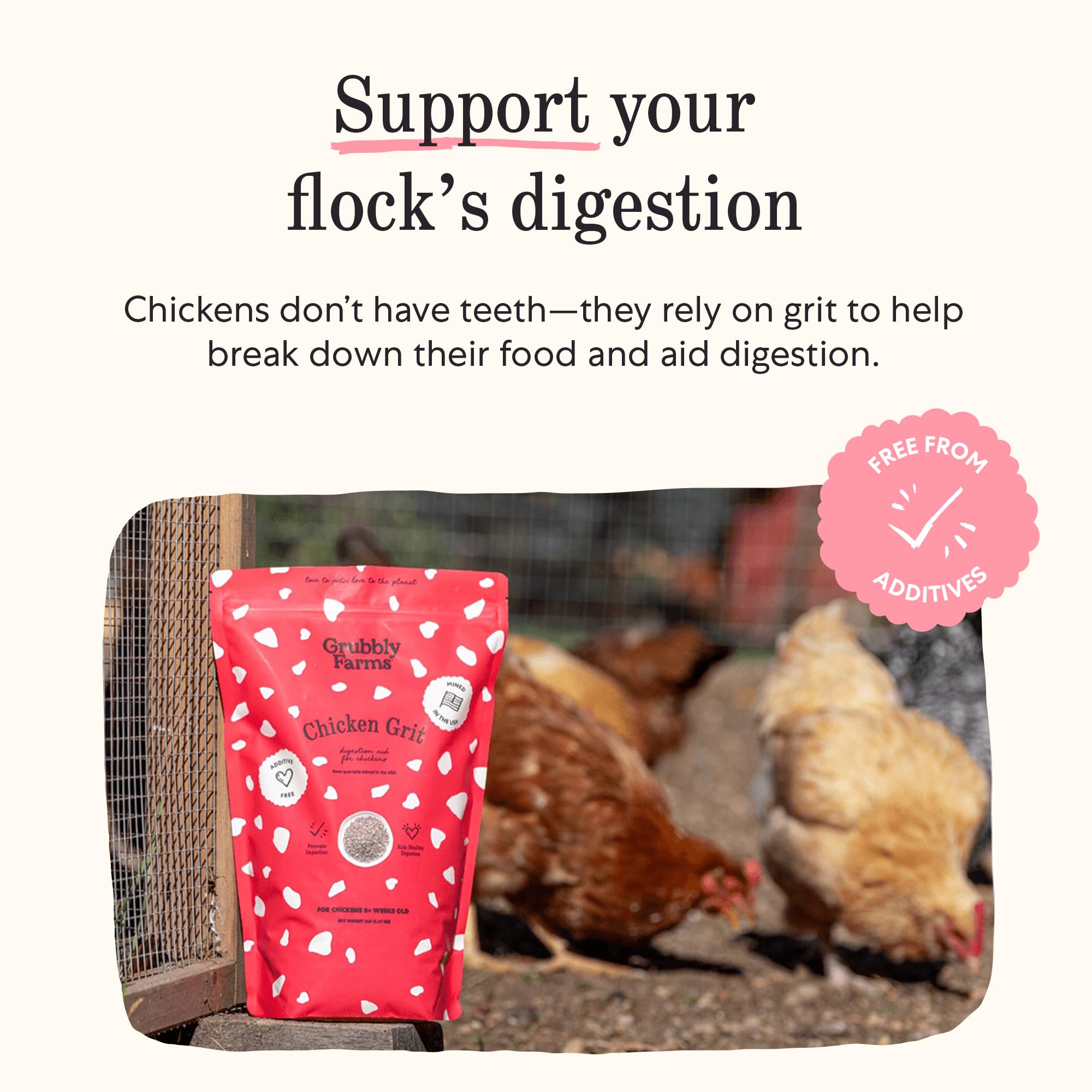 Grubbly Farms Adult Chicken Bundle - Chicken Grit, Fresh Pecks Layer Feed Pellets, Omega Mix & Grubblies - Complete Nutrition, Proper Digestion
