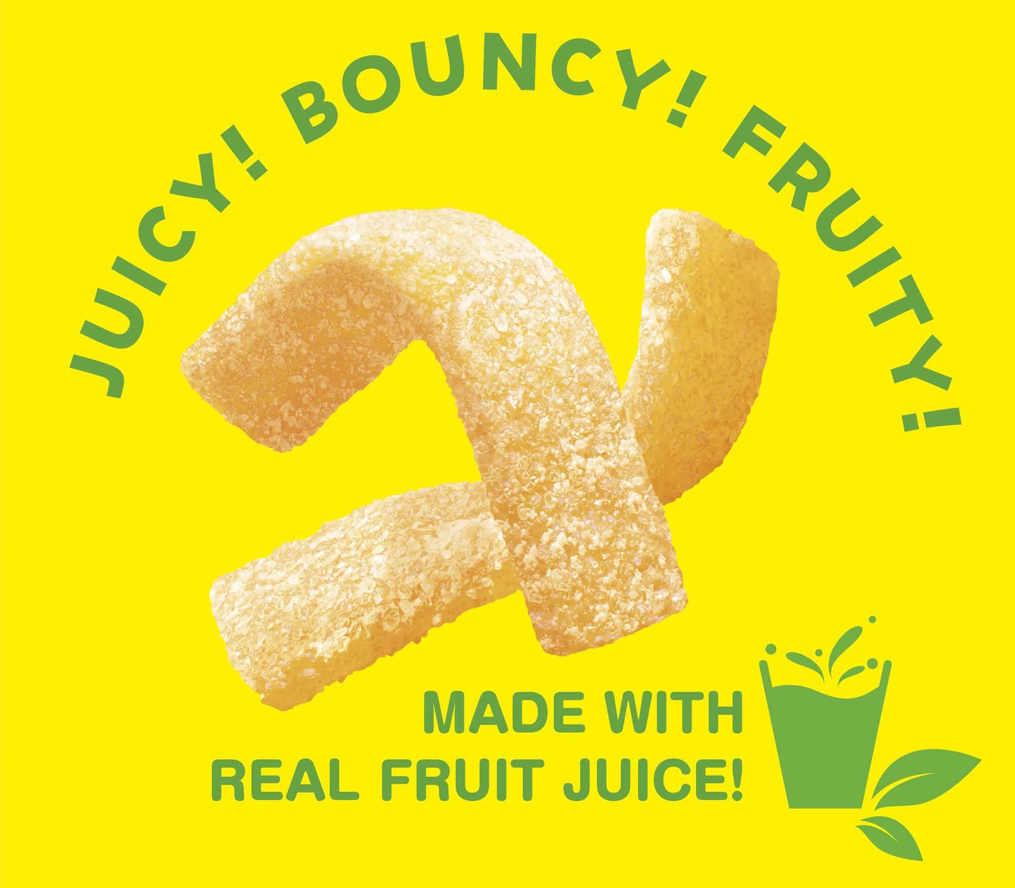 Bourbon Fettuccine Gummi Lemon Candy, 10-Pack - Japanese Tangy & Chewy Gummy Strips with Real Lemon Juice