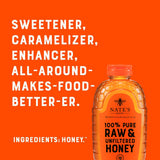 Nate's 100% Pure, Raw & Unfiltered Honey - Award-Winning Taste, 32oz. Squeeze Bottle