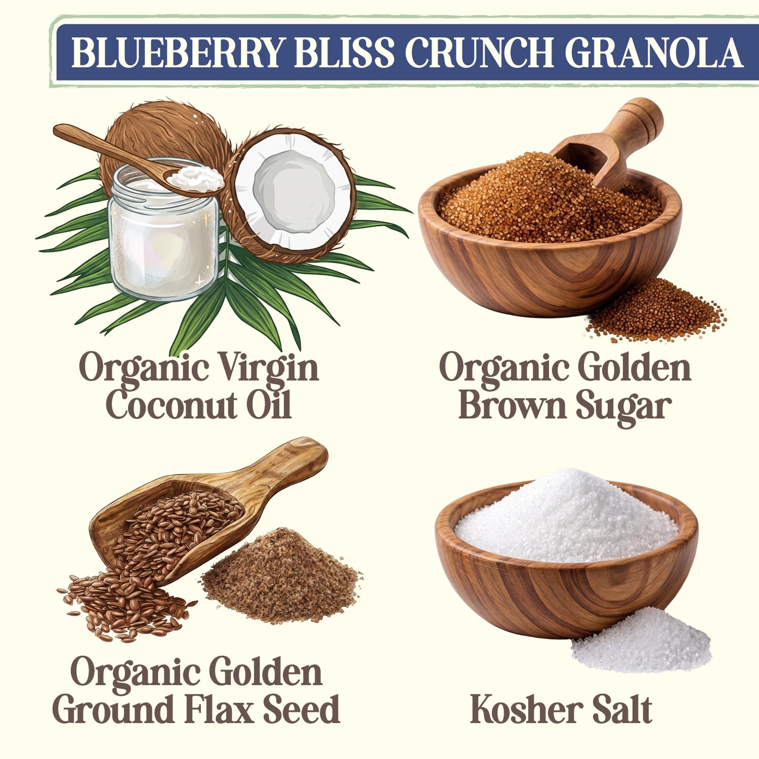 Laura's Gourmet Granola BlueBerry Bliss Crunch, 2 lb, Gluten-Free Oats, Vegan, Dairy & Soy Free Snack, Organic Agave, Chewy Blueberries, Citrus