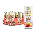 ALO Slim Can Juice, Peach with Real Fruit Pulp| 10.82 fl oz, Pack of 12 | Plant-Based Beverage, 100% Natural Juice