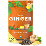 Cederberg Tea Company Organic Ginger Tea - 100 Tea Bags | Organic Herbal Tea From Single Origin | Eco-Friendly | Non-GMO Caffeine Free