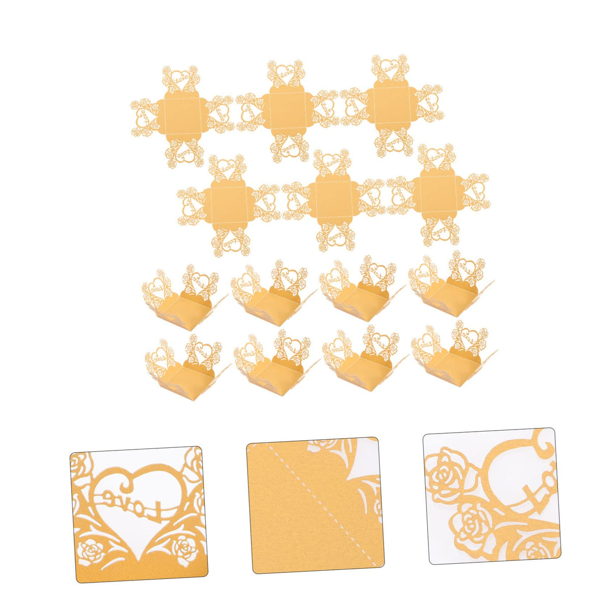 BCOATH 50pcs Decorative Chocolate Wrappers for Parties Premium Candy Packaging Unique Hollow Design for Celebrations for Birthdays Weddings
