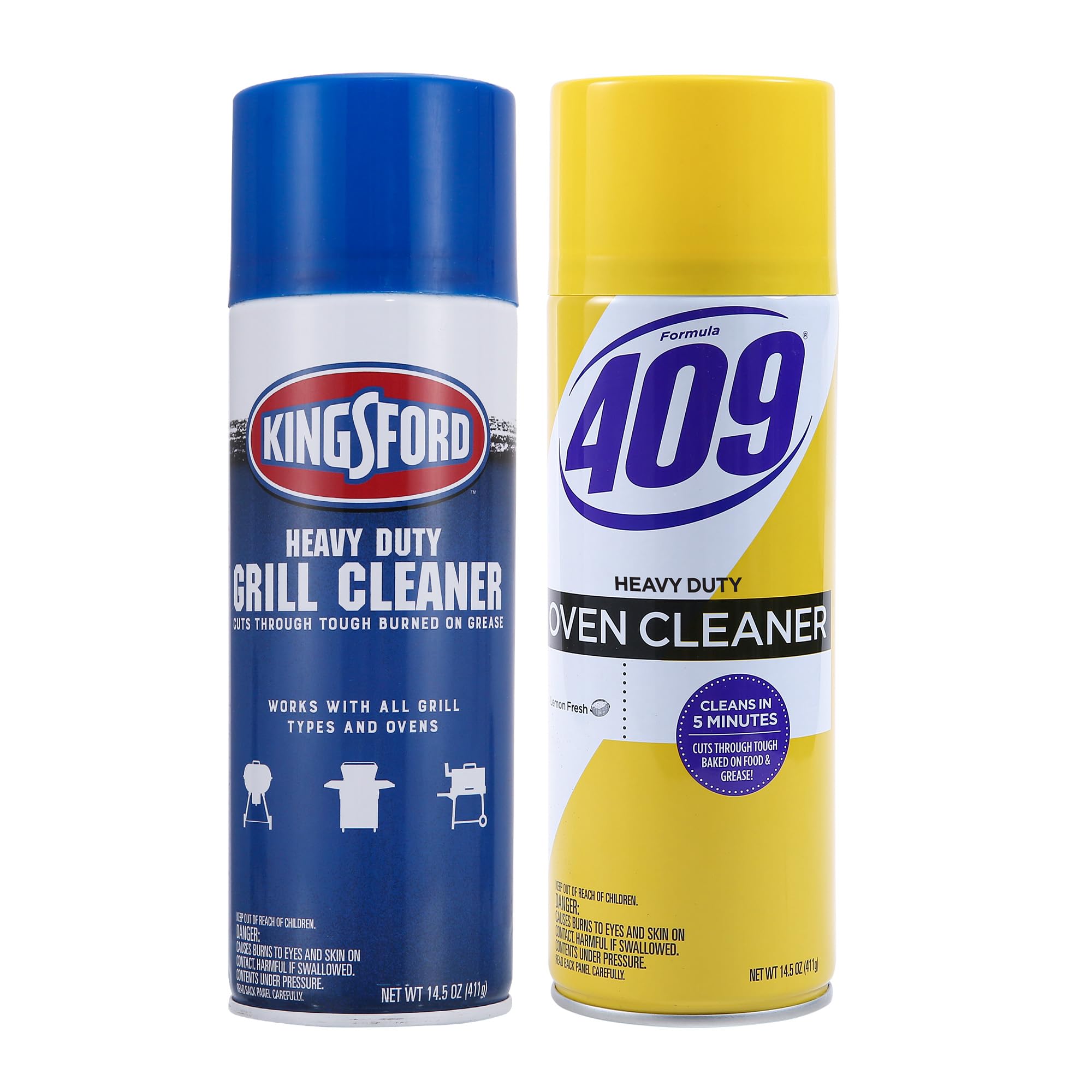 Kingsford Grill Cleaner & Formula 409 Oven Cleaner in Lemon Fresh Scent, Heavy Duty BBQ Grill Degreaser and Oven Cleaning Spray, Removes Grease