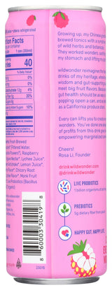 Wild Wonder Organic Raspberry Lychee Sparkling Probiotic Drink, 12 FZ