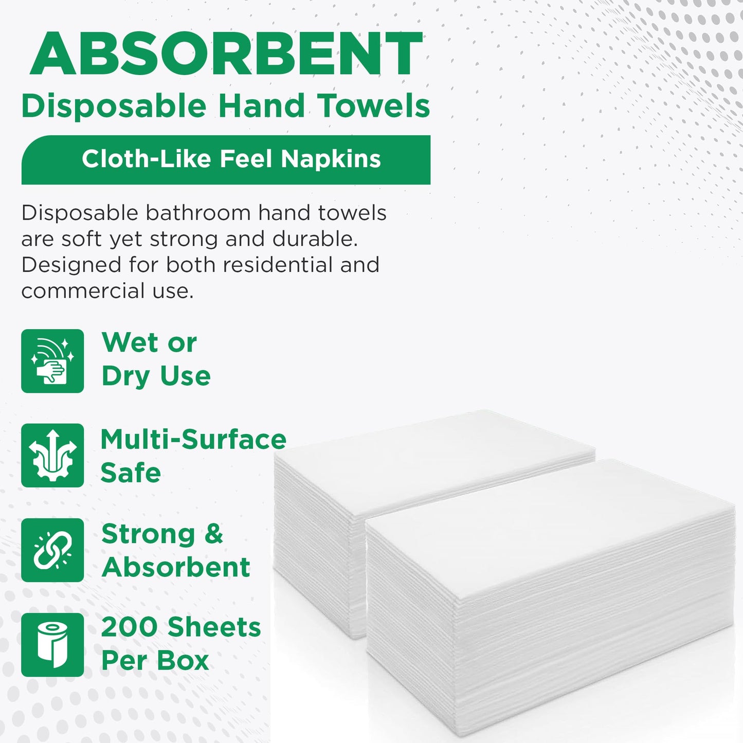 Fresh Towel Disposable Linen-Feel Guest Hand Towels - 12 x 16.5 Inch Soft Absorbent Cloth-Like Napkin Folded Towels for Kitchen Restaurant, Bathroom