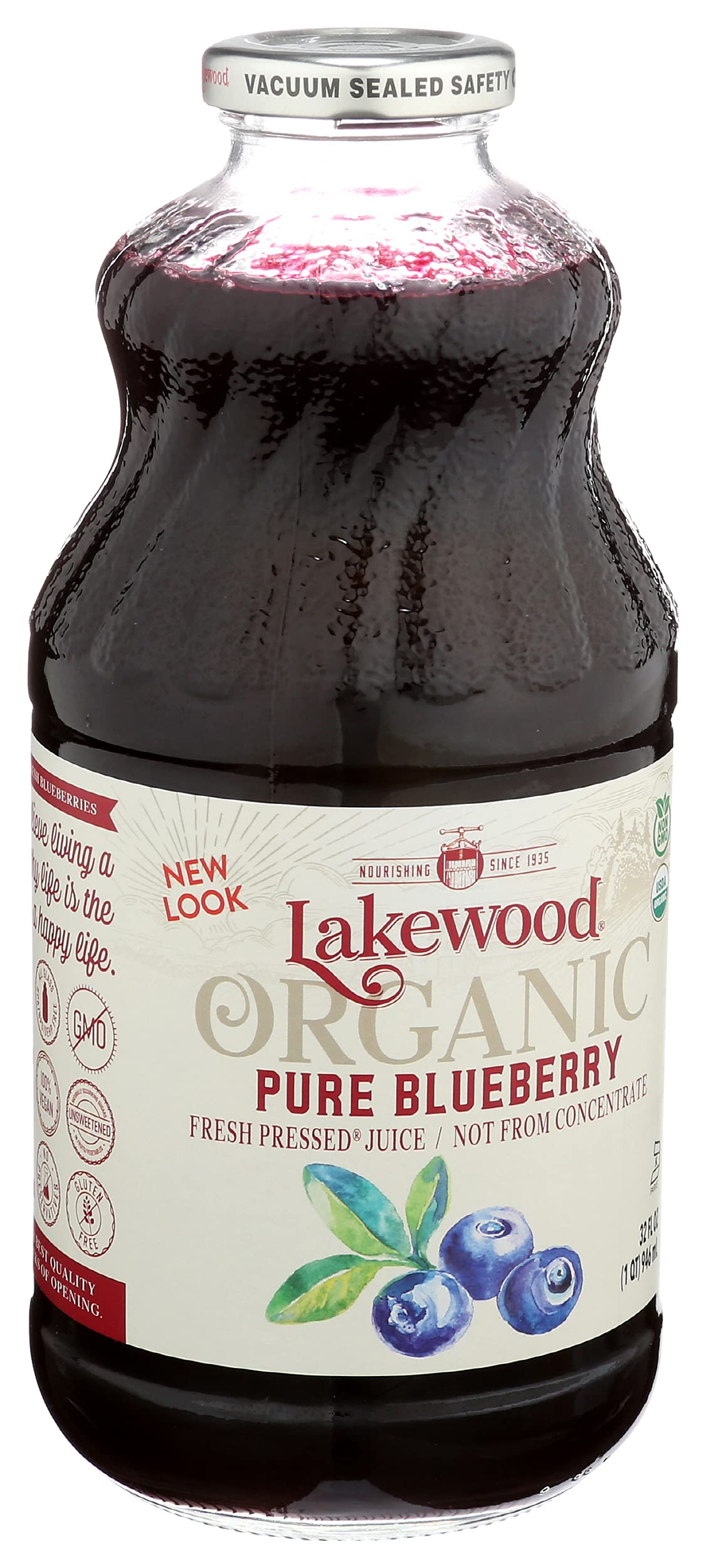 Lakewood Juice Blueberry Organic, 32 oz