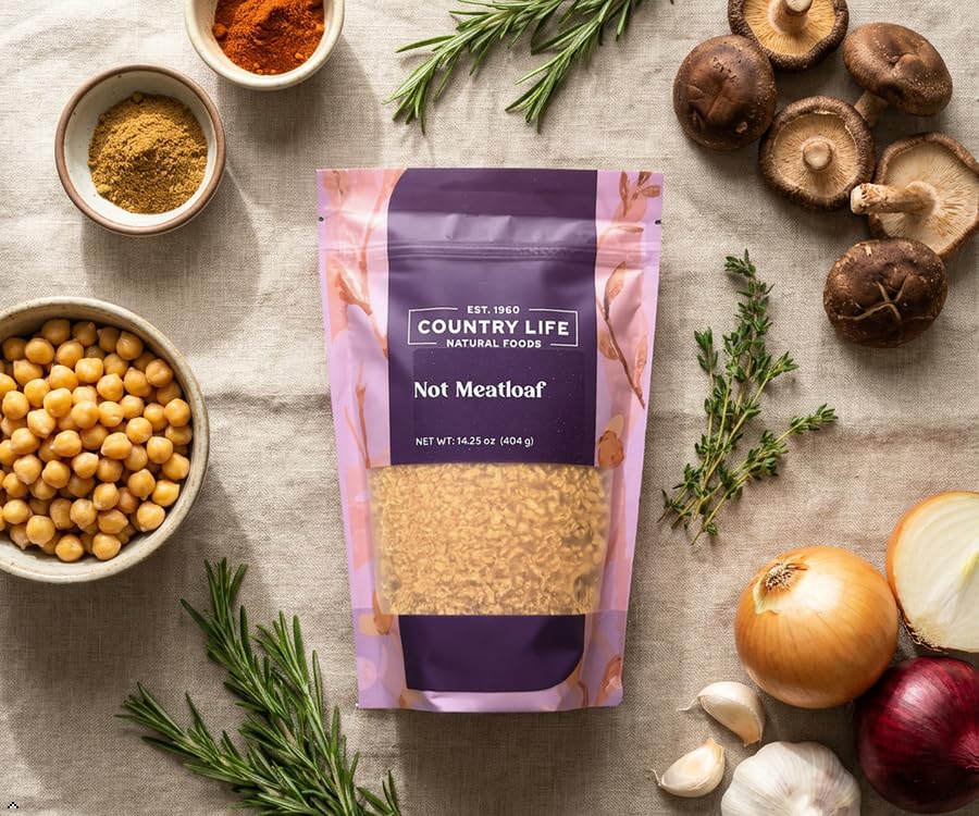 Country Life Natural Foods Not Meatloaf Mix | Vegan, Plant-Based | Non-GMO Soy & Chickpea | Hearty Dinner Mix | 14.25 oz