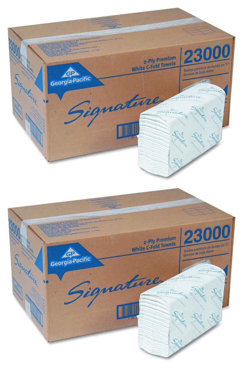 Georgia-Pacific Signature 23000 2-Ply Premium C-Fold Paper Towel, 13.2" L x 10.1" W, White