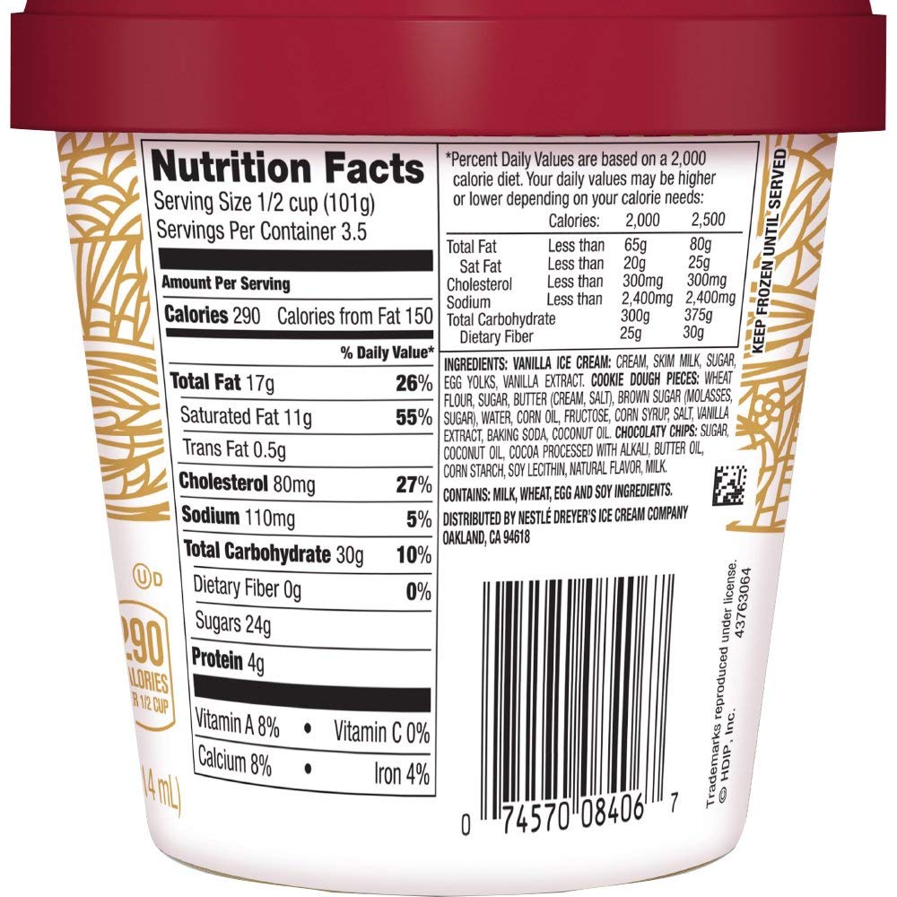 Haagen-Dazs, Chocolate Chip Cookie Dough Ice Cream, 14 oz (Frozen)