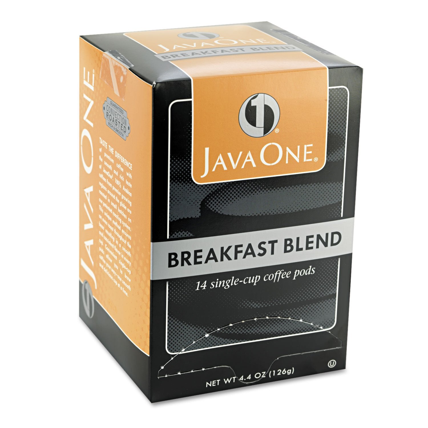 Java Trading Co. 30220 Coffee Pods, Breakfast Blend, Single Cup, 14/Box