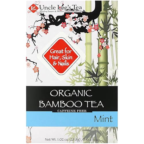 Uncle Lee's Organic Tea, Bamboo Mint - Delicate & Refreshing Brew, Naturally Caffeine Free, Great for Hair, Skin & Nails, 18 Tea Bags