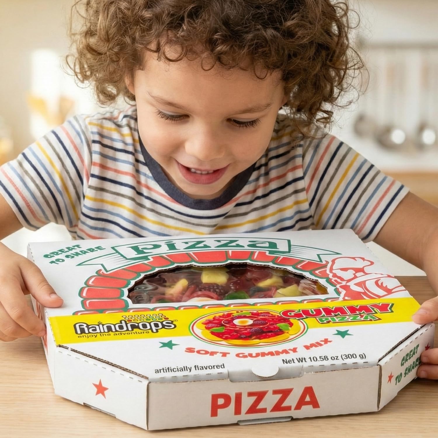 Raindrops Gummy Candy Large Pizza, Sweet Food Looks Just Like, Fun Edible & Unique Gifts, 10.58 oz